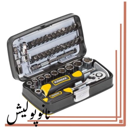 نمای کامل جعبه بکس 38 پارچه ترکیبی بیت و بکس 1/4 اینچ کنزاکس مدل 9438