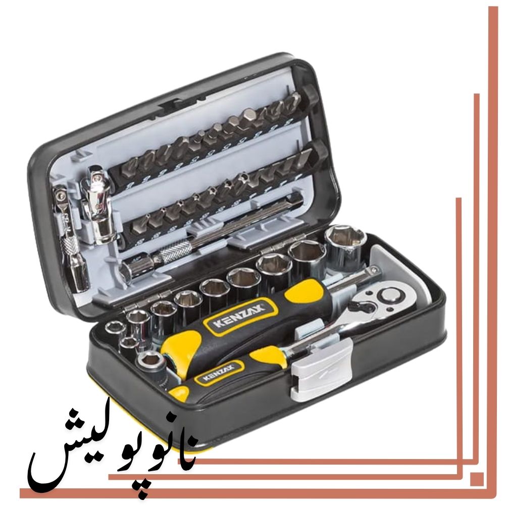 1 نمای کامل جعبه بکس 38 پارچه ترکیبی بیت و بکس 1/4 اینچ کنزاکس مدل 9438
