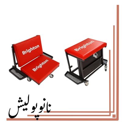 صندلی تعمیرگاهی دو حالته چرخ دار برایتون رنگ قرمز مناسب مکانیکی و دیتیلینگ خودرو
